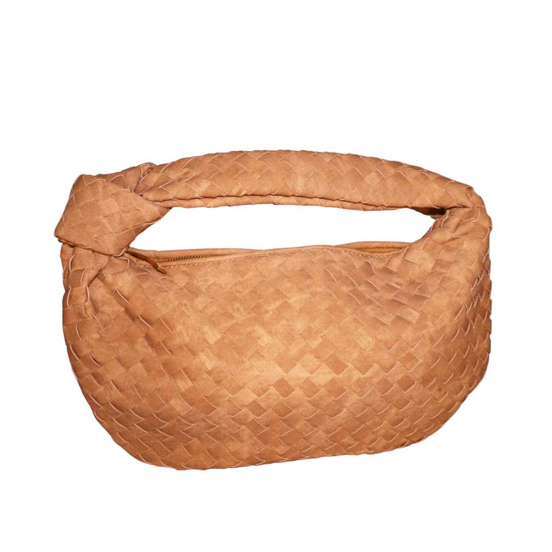 MIA SUEDE BEIGE DENIM HOBO BAG