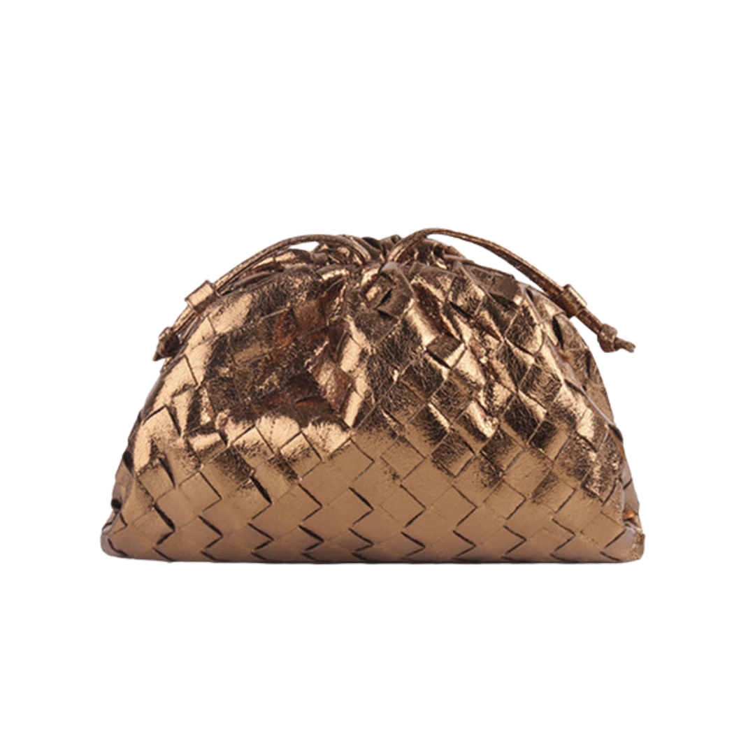 SOPHIA METALLIC BRONZE POUCH BAG
