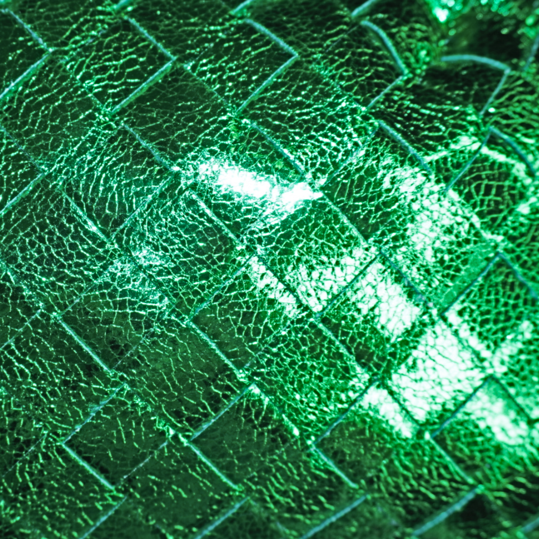 SOPHIA METALLIC GREEN POUCH BAG