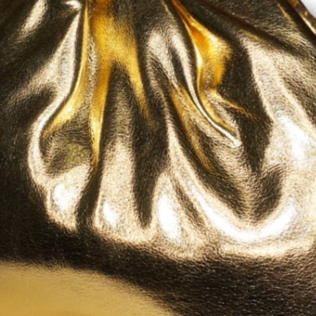 SOPHIA METALLIC STRACH GOLD POUCH BAG