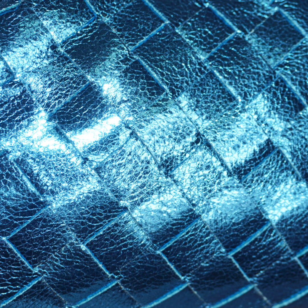 SOPHIA METALLIC BLUE POUCH BAG