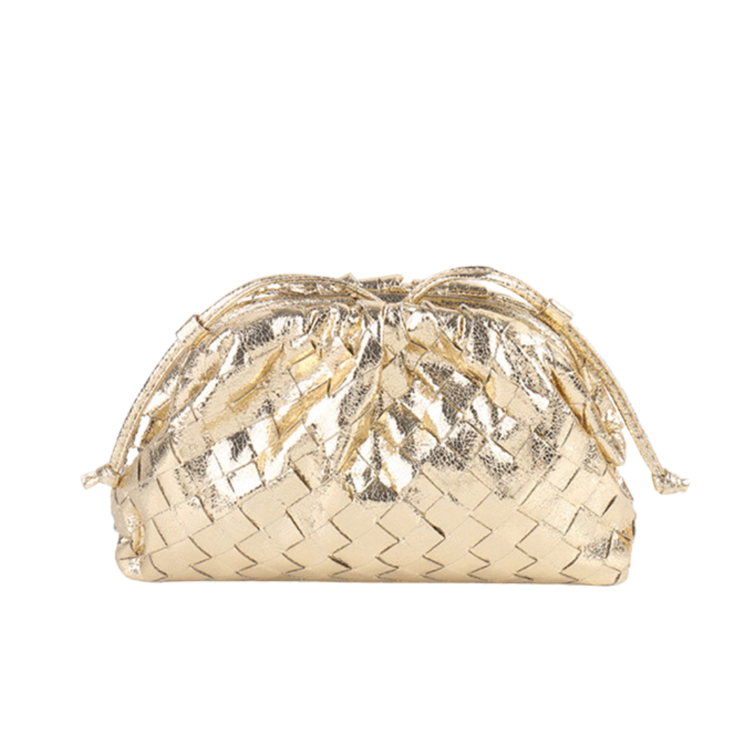 SOPHIA METALLIC GOLD POUCH BAG