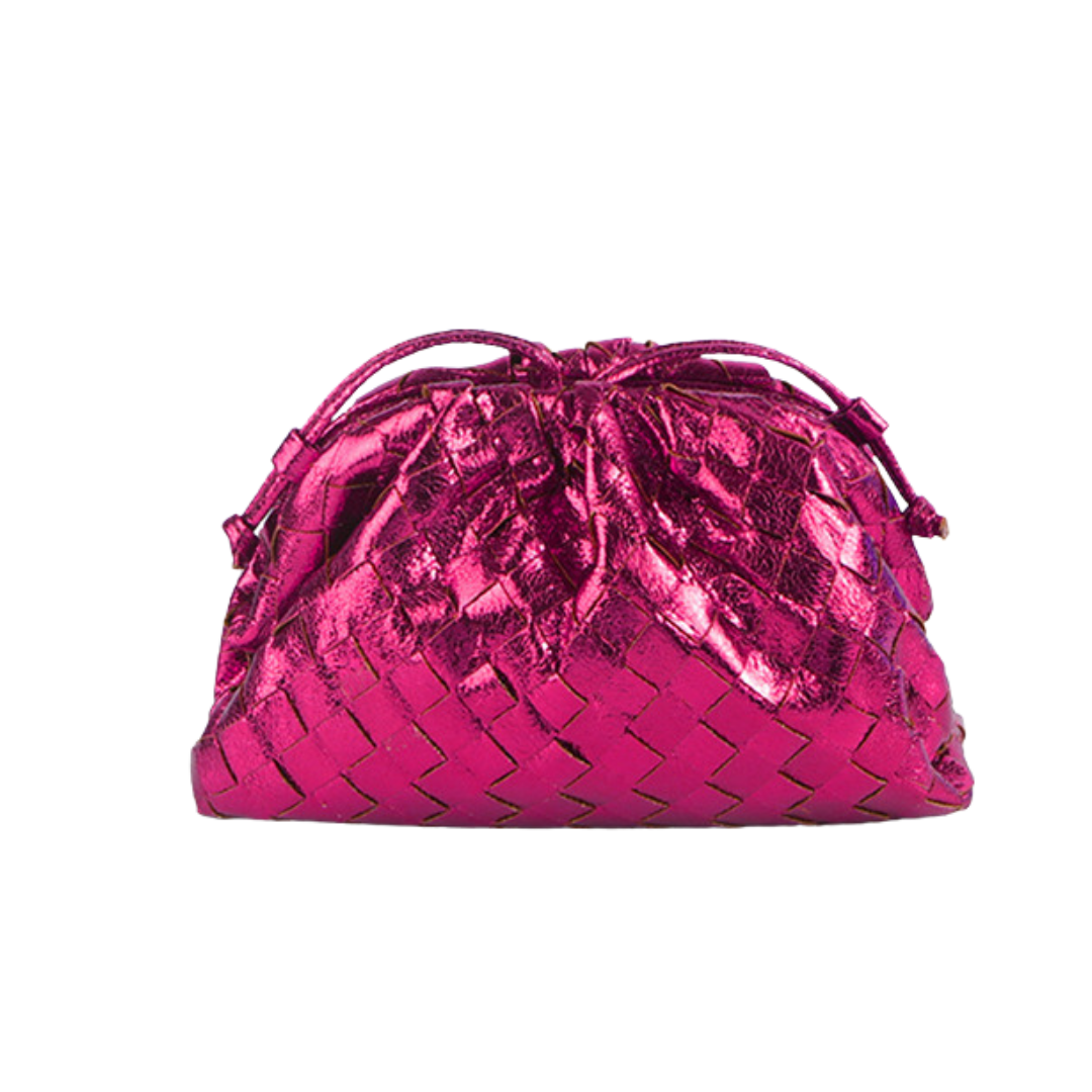 SOPHIA METALLIC PINK POUCH BAG