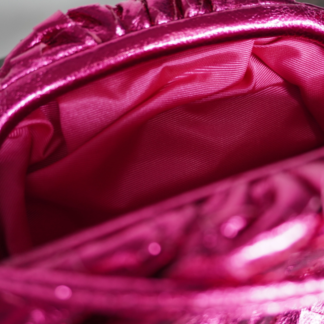 SOPHIA METALLIC PINK POUCH BAG