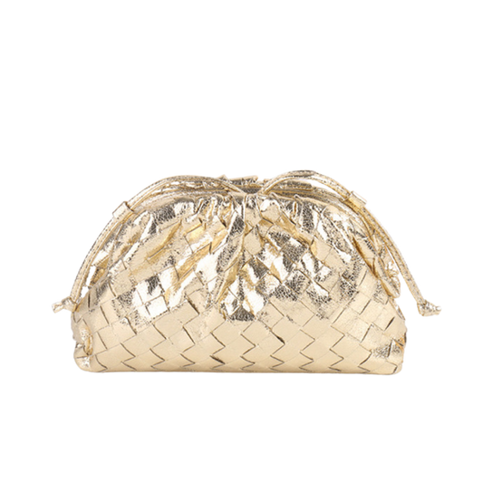 SOPHIA METALLIC GOLD POUCH BAG